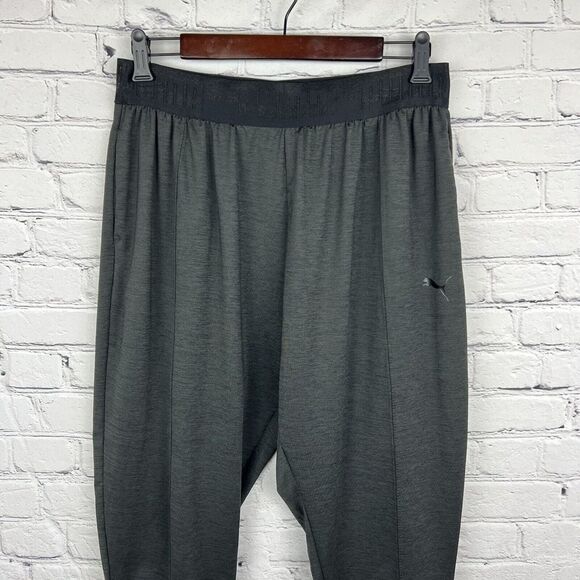 Puma Women's Joggers Charcoal Gray Black Logo Waistband Pockets Stretch Size‎ XL - Picture 3 of 13